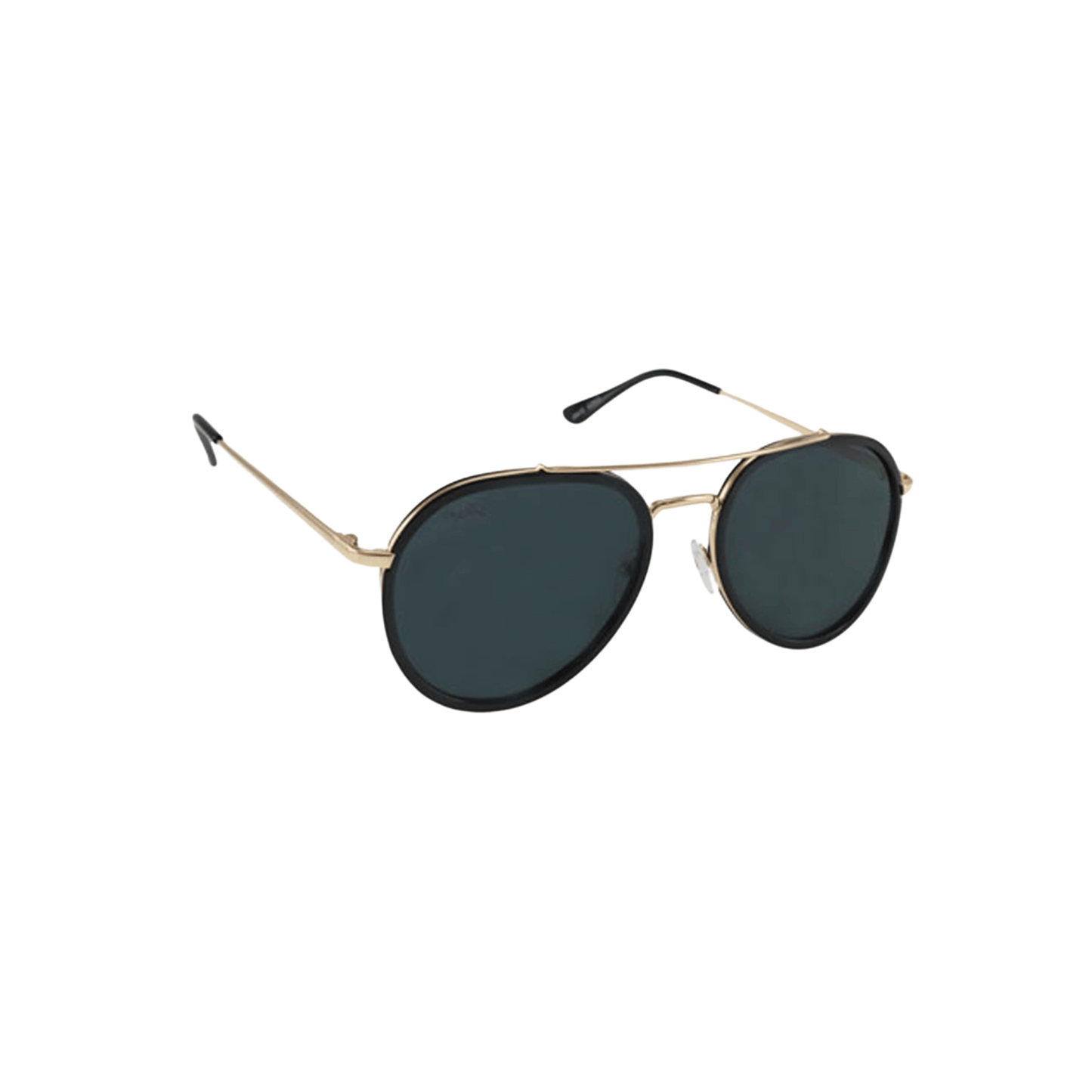 Classic Stark Aviator Smoky Black Sunglasses by JNY with metal alloy frame, metal trim, and smoky black UV400 lenses.