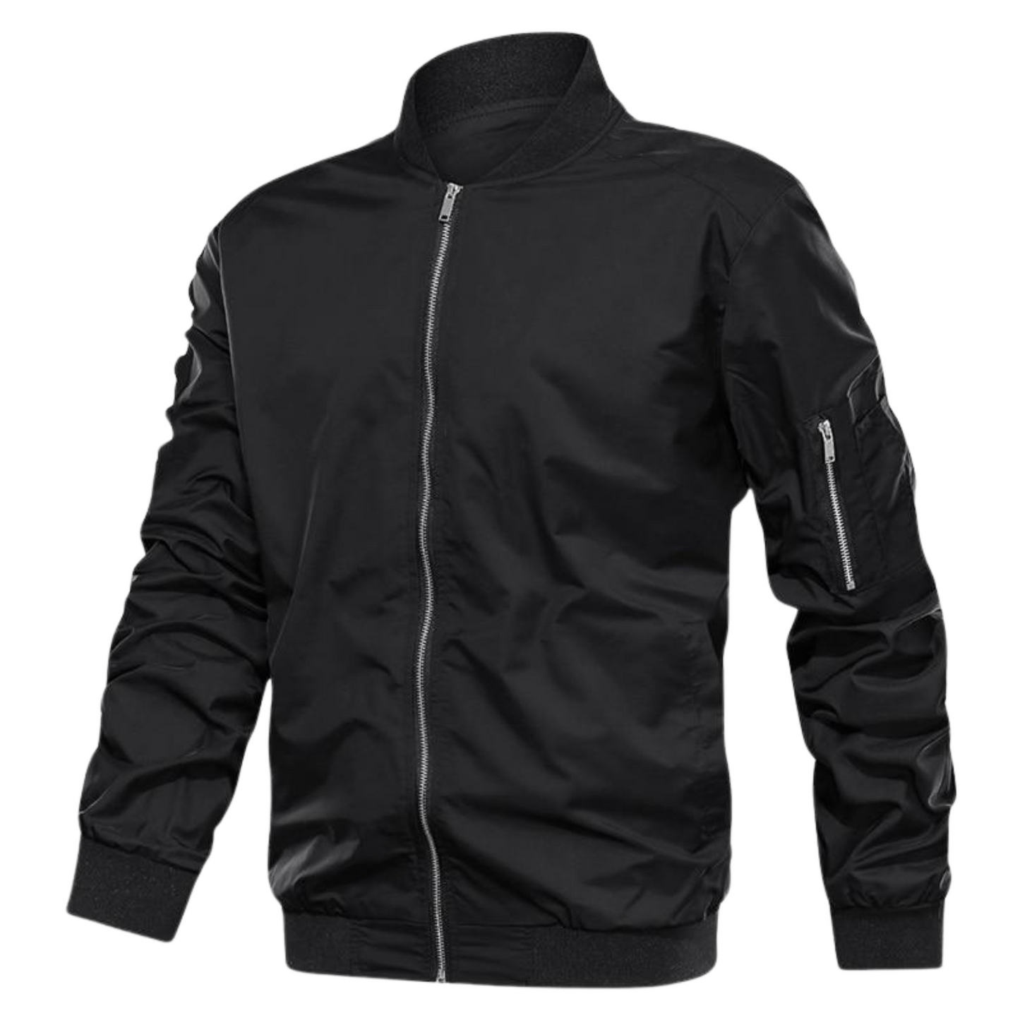 Men's AC Luxe Lightweight Bomber Jacket with Zipper Pocket Sleeve - Ash and Chrome Clothing Co LLC