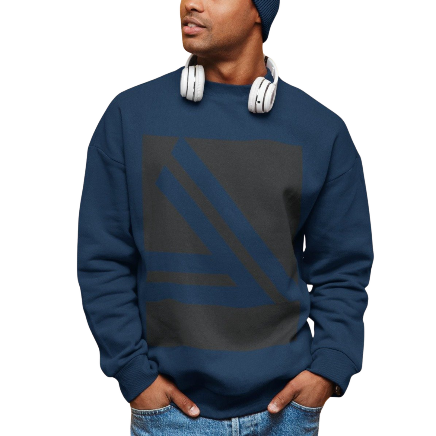 Men's Arrow Cross Printed Blended Cotton Sweater - Ash and Chrome Clothing Co LLC