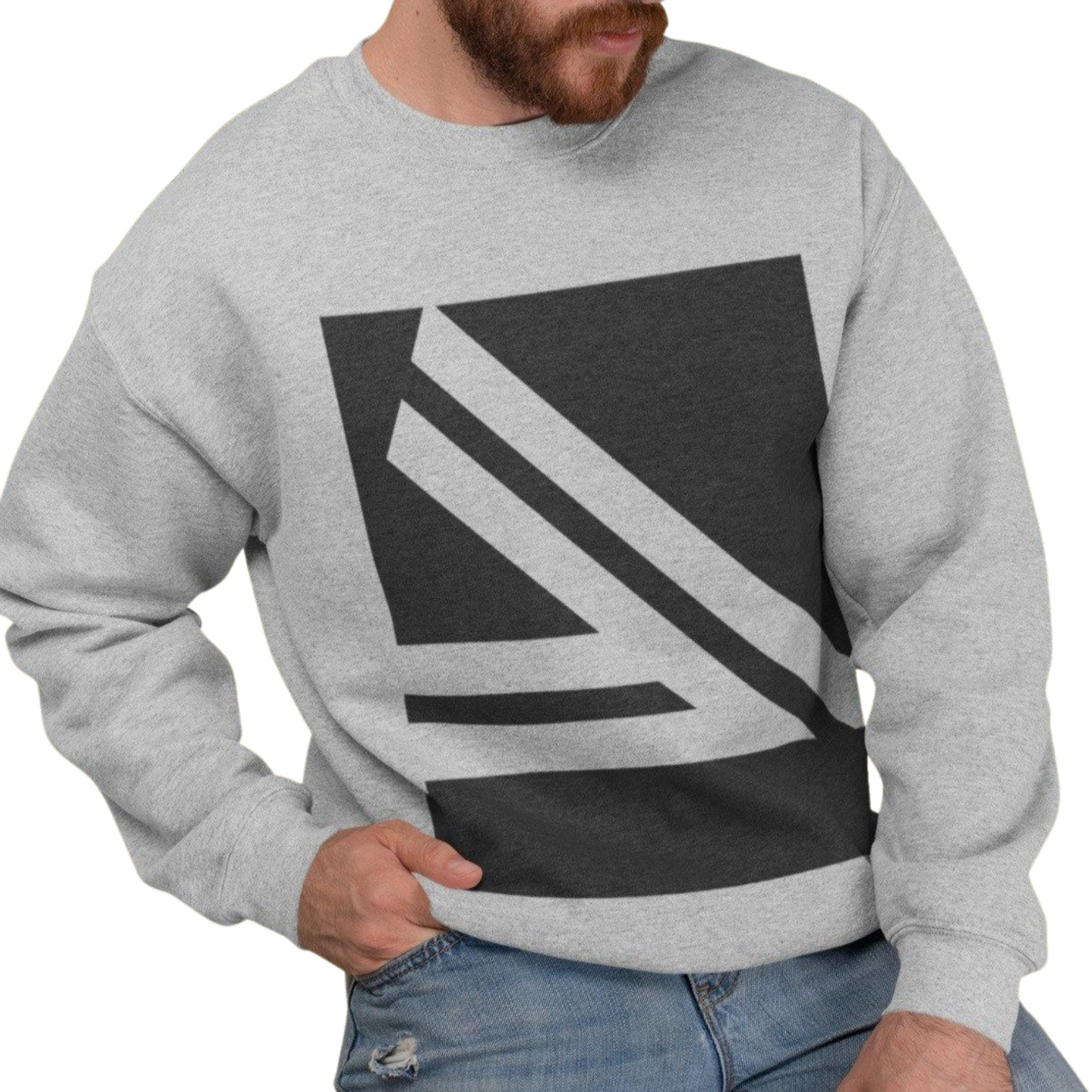 Men's Arrow Cross Printed Blended Cotton Sweater - Ash and Chrome Clothing Co LLC
