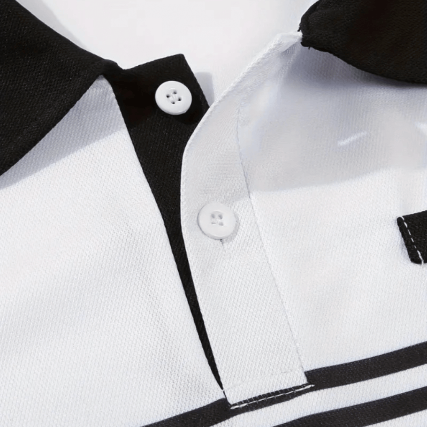 Men's Athlete Professional Golf Striped Slim-Fit Polo Shirt with black collar and horizontal stripes, available in five colors: White, Gray, Red, Khaki, and Army Green.