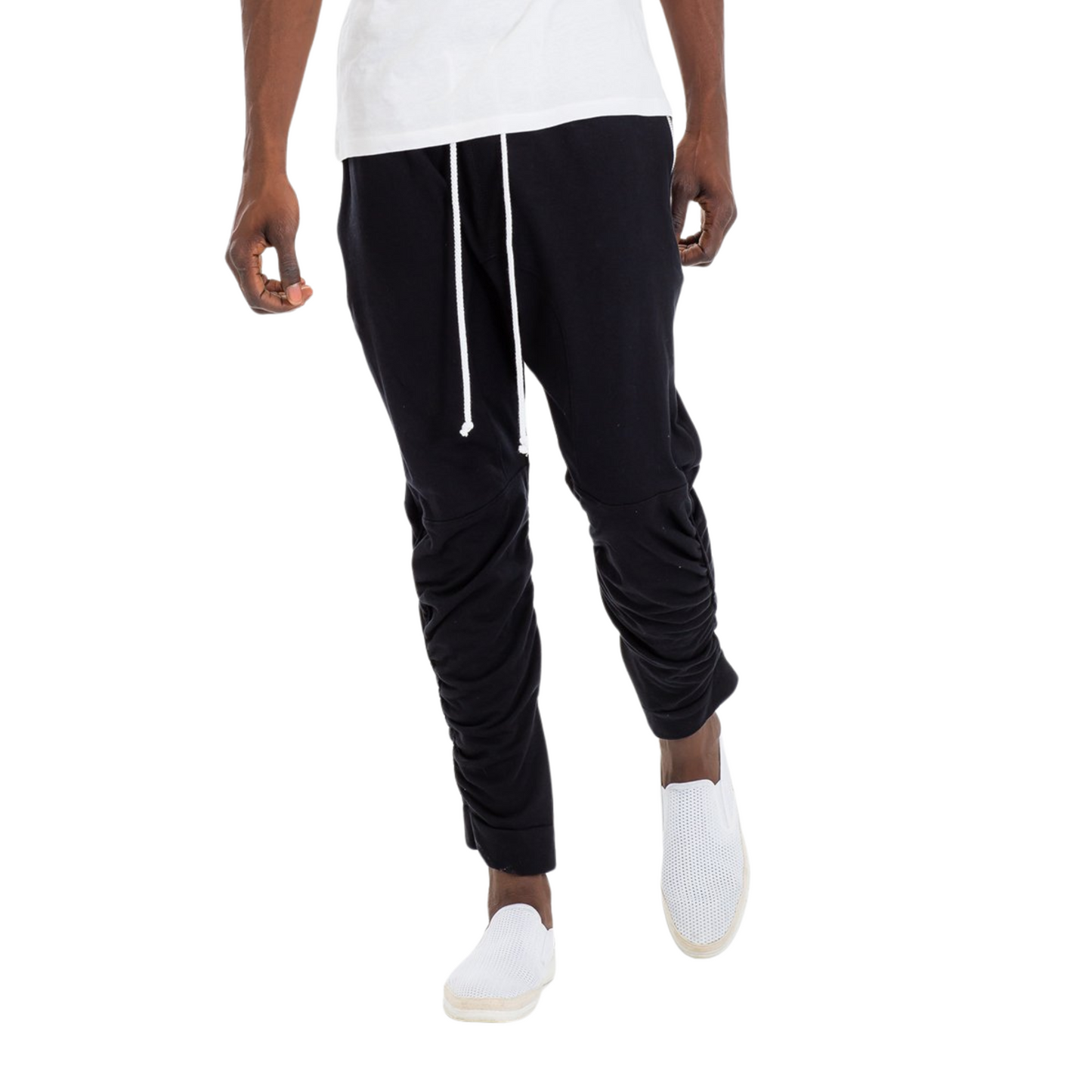 Men's Solid Black Fitness Joggers with Ankle Zipper - Ash and Chrome Clothing Co LLC
