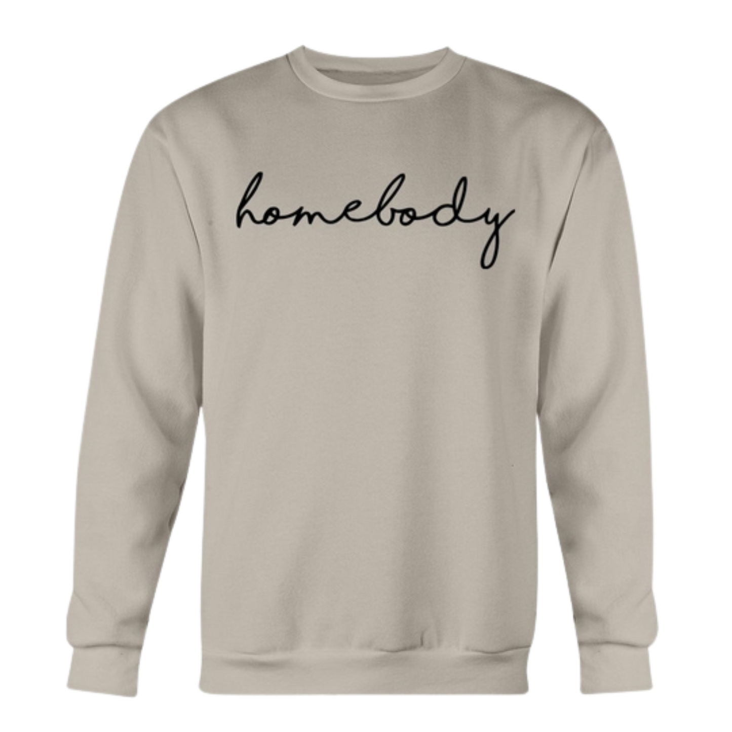 Women's Soft Fleece Knit Cotton Homebody Sweater in red with "Homebody" printed across the chest, available in multiple colors and sizes up to 4XL.
