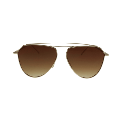 Classic Jonas Gold Aviators by JNY with lightweight metal alloy frame and brown UV400 lenses.