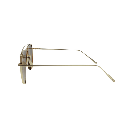 Classic Jonas Gold Aviators by JNY with lightweight metal alloy frame and brown UV400 lenses.