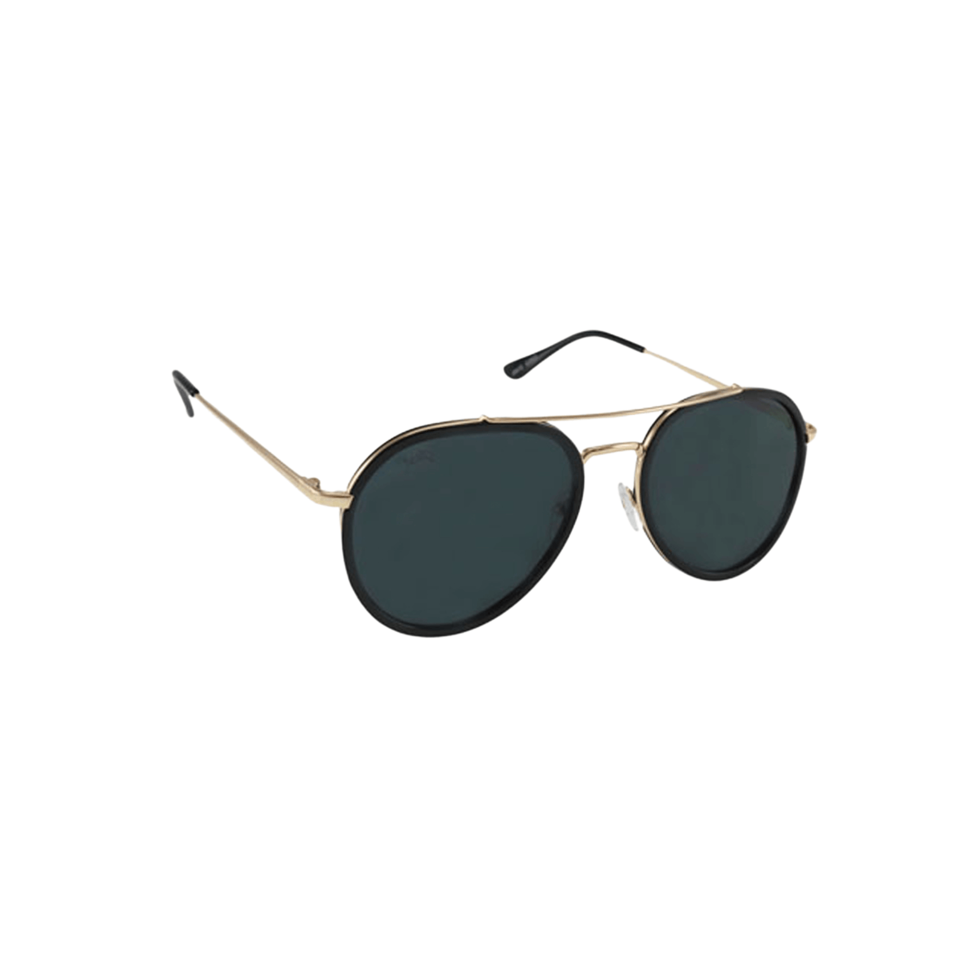 Classic Stark Aviator Smoky Black Sunglasses by JNY with metal alloy frame, metal trim, and smoky black UV400 lenses.