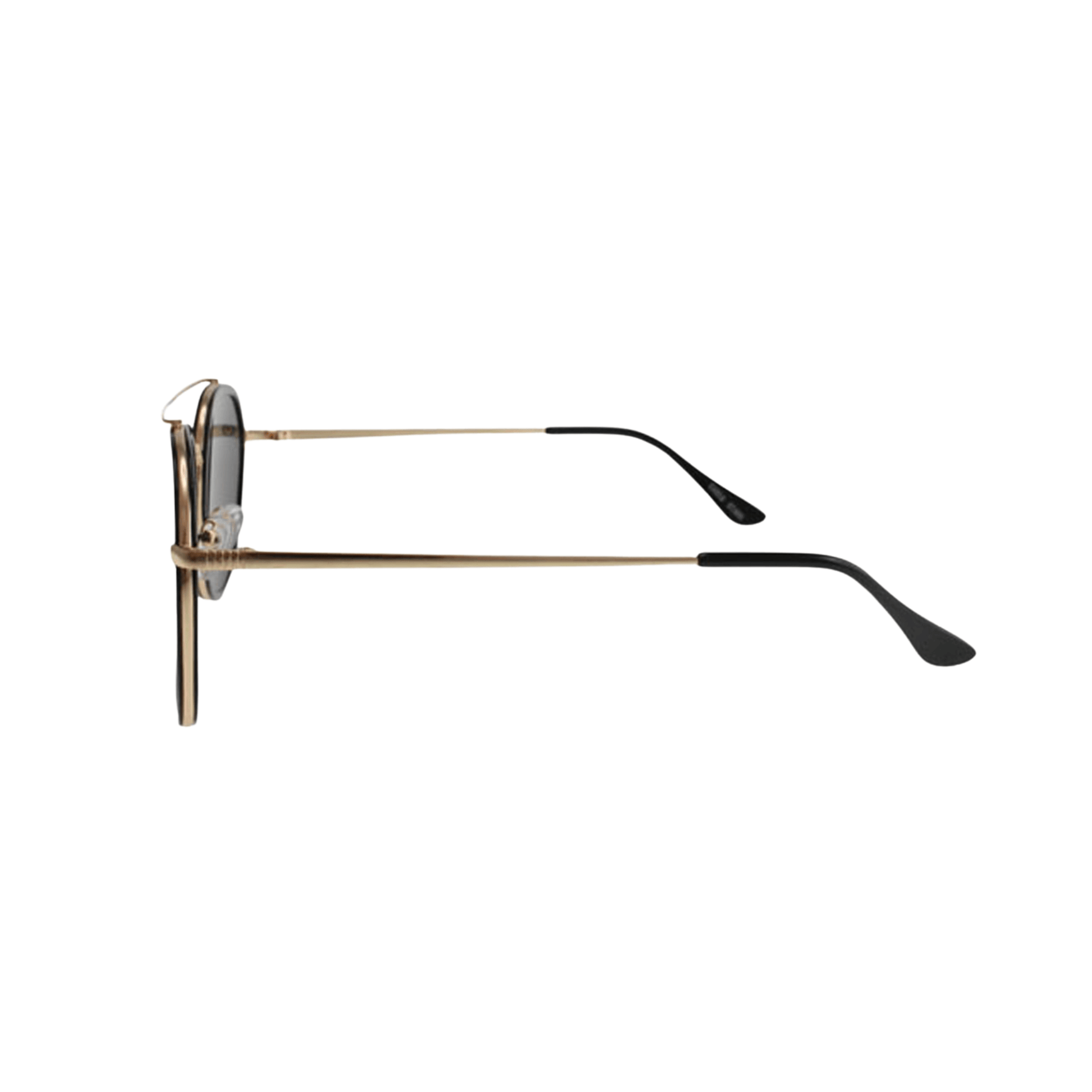 Classic Stark Aviator Smoky Black Sunglasses by JNY with metal alloy frame, metal trim, and smoky black UV400 lenses.