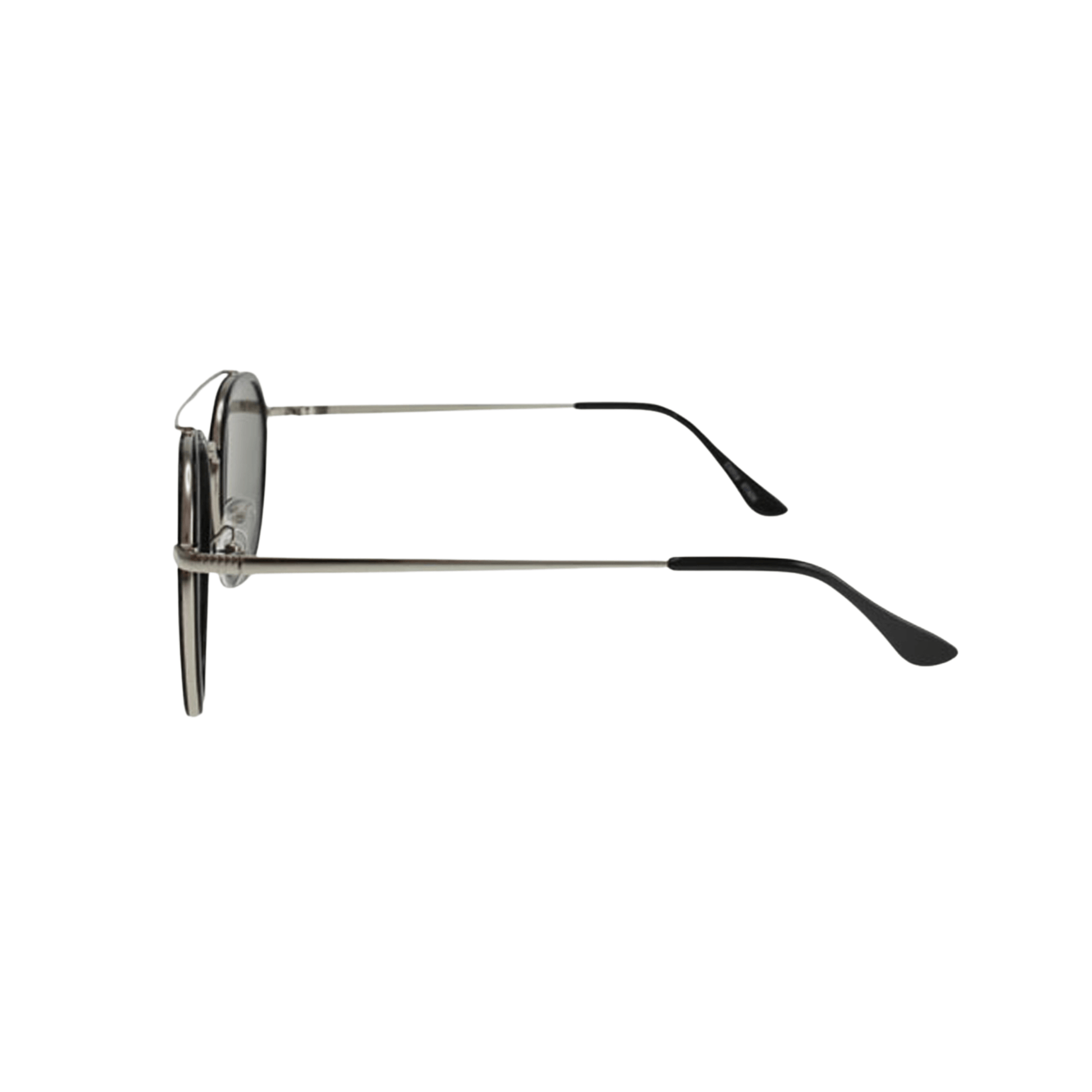 Classic Stark Silver with Smoky Lens Sunglasses by JNY with reflective silver mirror lenses, metal alloy frame, and metal trim above the bridge.