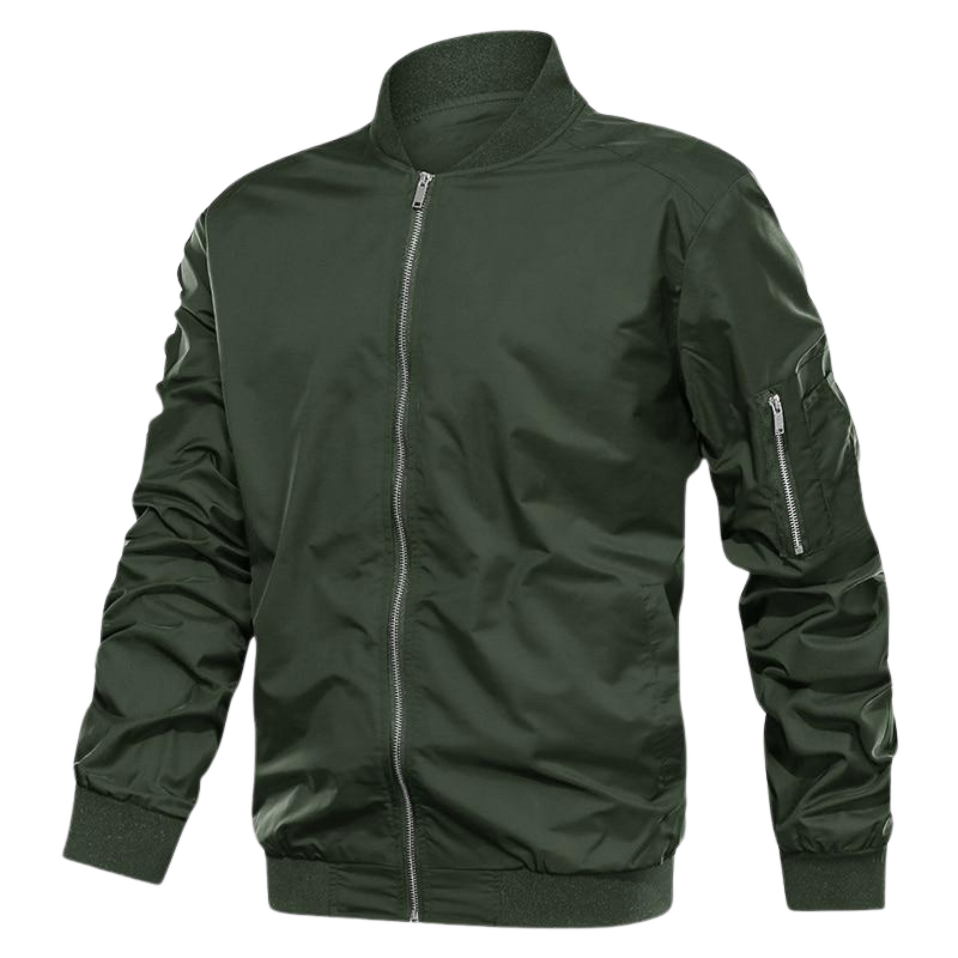 Men's AC Luxe Lightweight Bomber Jacket with Zipper Pocket Sleeve - Ash and Chrome Clothing Co LLC
