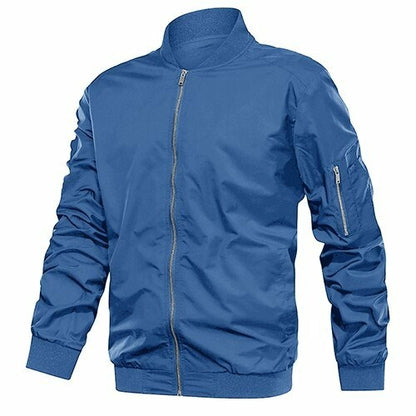 Men's AC Luxe Lightweight Bomber Jacket with Zipper Pocket Sleeve - Ash and Chrome Clothing Co LLC
