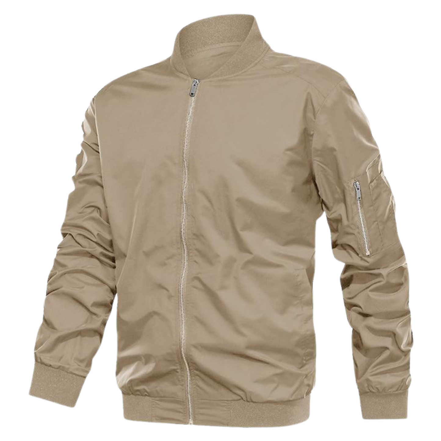 Men's AC Luxe Lightweight Bomber Jacket with Zipper Pocket Sleeve - Ash and Chrome Clothing Co LLC