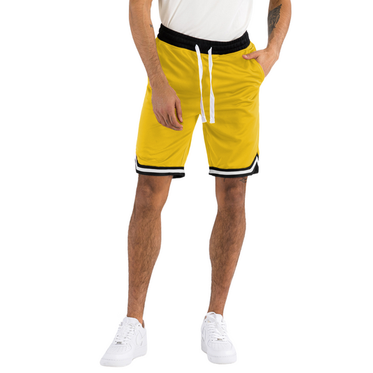 Men's Active Basketball Sports Shorts Gold and Black - Ash and Chrome Clothing Co LLC