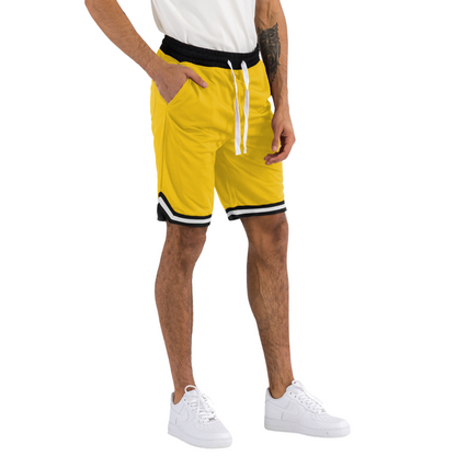 Men's Active Basketball Sports Shorts Gold and Black - Ash and Chrome Clothing Co LLC