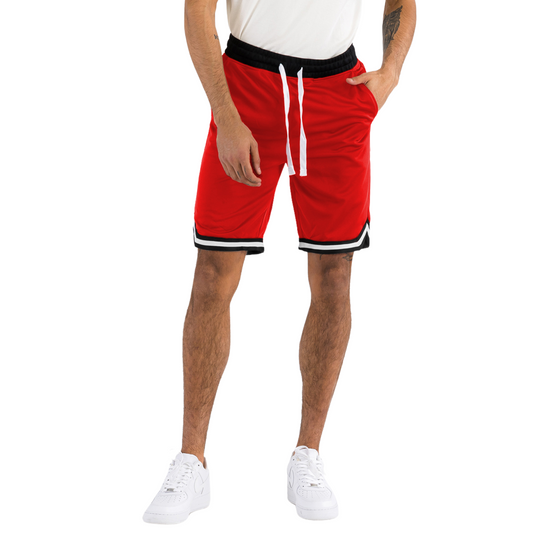 Men's Active Basketball Sports Shorts Red and Black - Ash and Chrome Clothing Co LLC