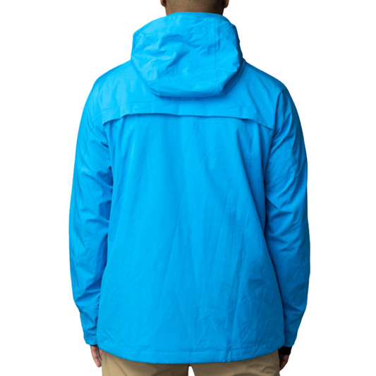 Men's Apricoat Adventurer 2.0 Weatherproof Rain Jacket in sky blue, featuring 16 integrated pockets, built-in gloves, and made from recycled materials.