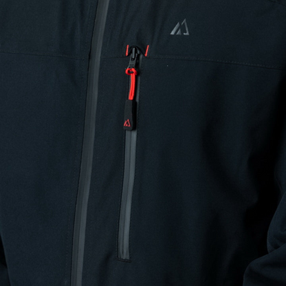 Men's Apricoat Adventurer 2.0 Weatherproof Rain Jacket in Black, featuring 16 integrated pockets, waterproof and windproof design, and built-in gloves for outdoor adventurers.