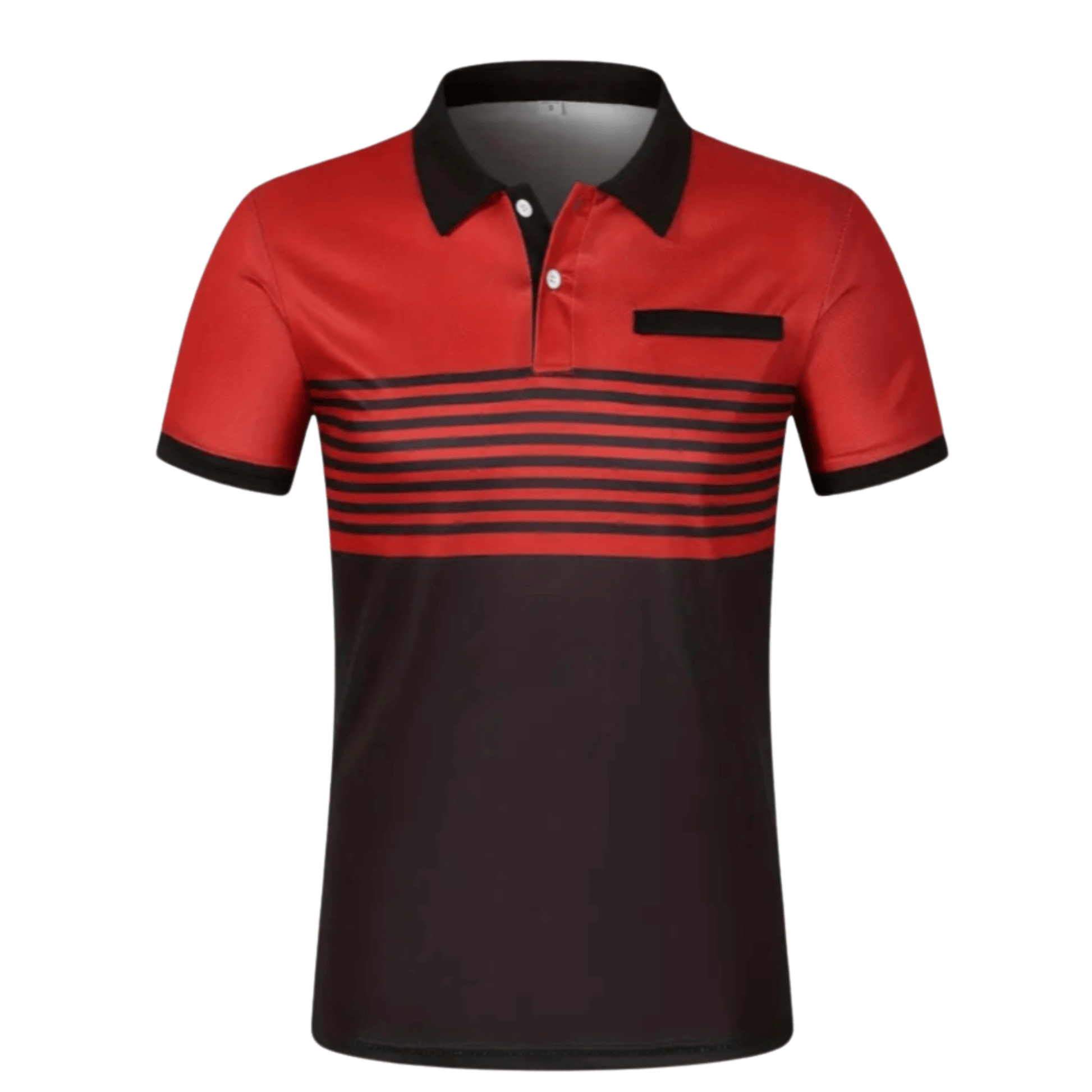Men's Athlete Professional Golf Striped Slim-Fit Polo Shirt with black collar and horizontal stripes, available in five colors: White, Gray, Red, Khaki, and Army Green.