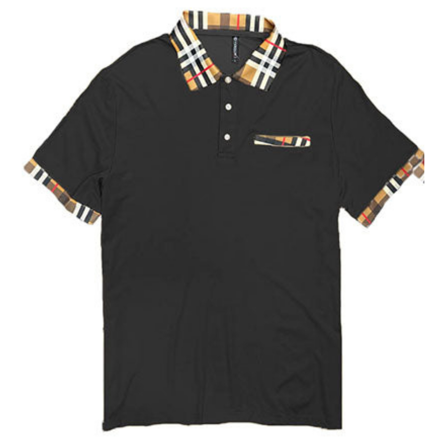 Men's Casual Pocket Polo with Checkered accent - Ash and Chrome Clothing Co LLC