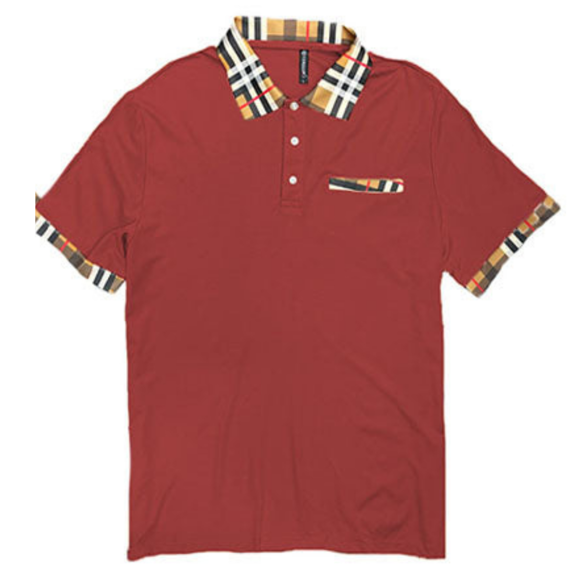 Men's Casual Pocket Polo with Checkered accent - Ash and Chrome Clothing Co LLC