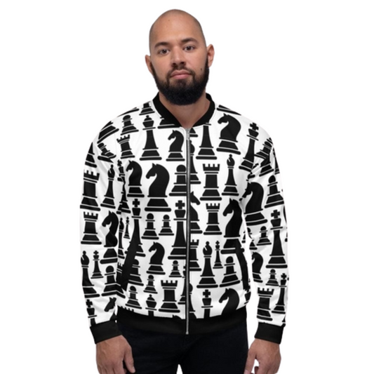 Men's Checkmate Exclusive Bomber Jacket - Ash and Chrome Clothing Co LLC