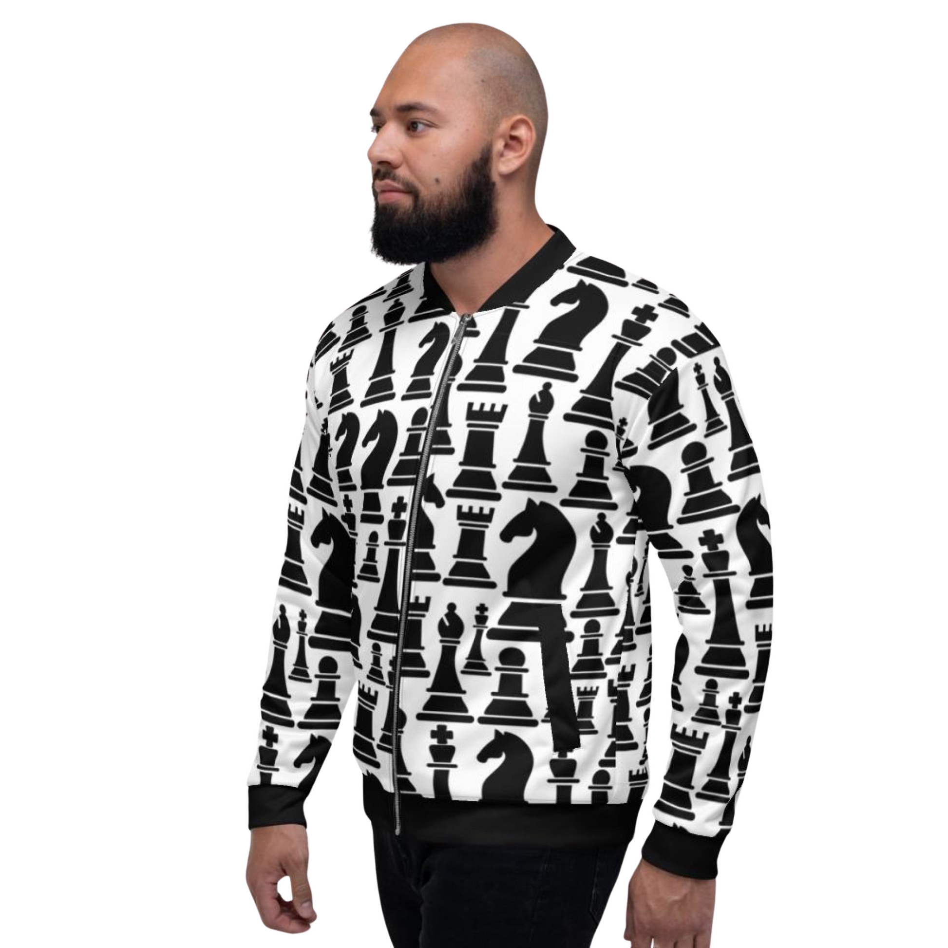 Men's Checkmate Exclusive Bomber Jacket - Ash and Chrome Clothing Co LLC
