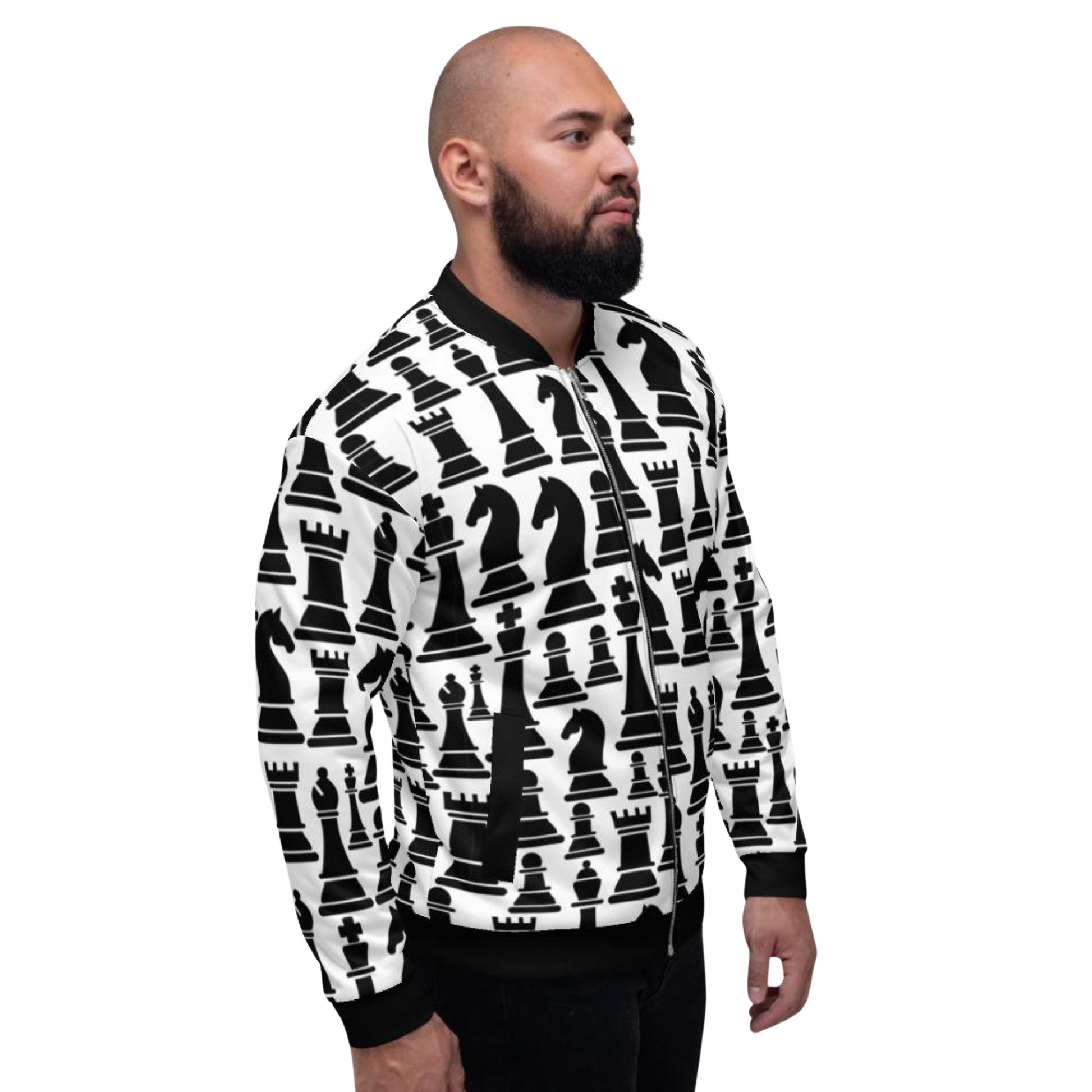 Men's Checkmate Exclusive Bomber Jacket - Ash and Chrome Clothing Co LLC