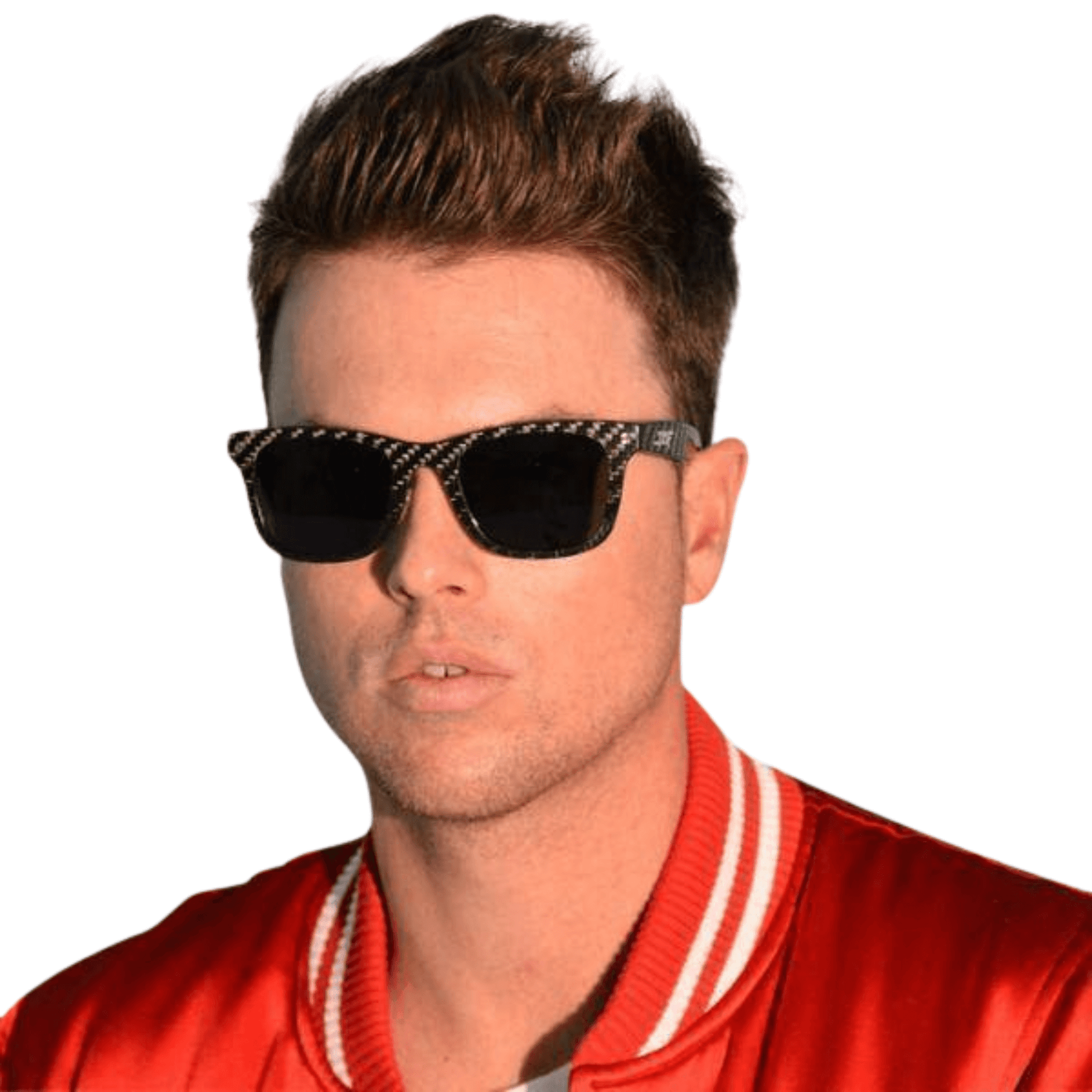 Men's Classic Carbon Fiber SCF Polarized Sunglasses with square frames, UV400 polarized lenses, and lightweight carbon fiber design.