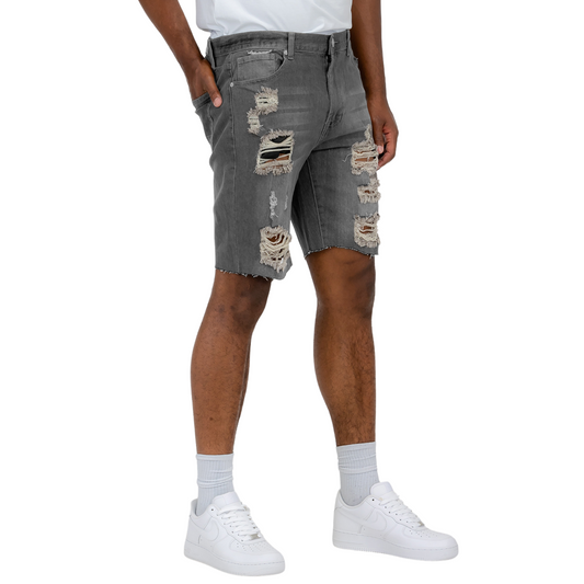 Men's Classic Stonewashed Distressed Denim Shorts - Ash and Chrome Clothing Co LLC