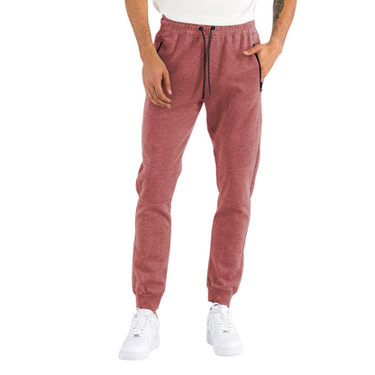 Men's Comfort Plus Heathered Red Sweats with Zipper Pockets - Ash and Chrome Clothing Co LLC