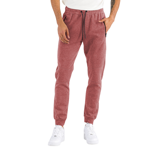 Men's Comfort Plus Heathered Red Sweats with Zipper Pockets - Ash and Chrome Clothing Co LLC