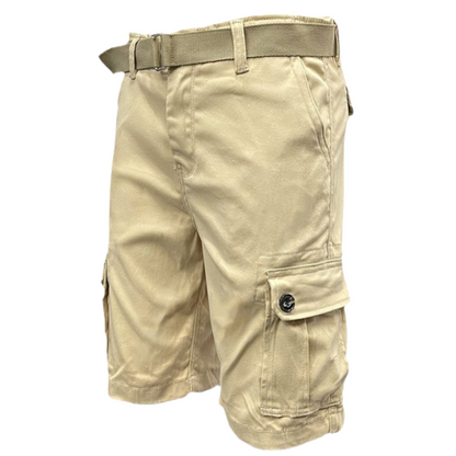 Men's Deluxe Pro Cargo Shorts with Matching Belt - Ash and Chrome Clothing Co LLC
