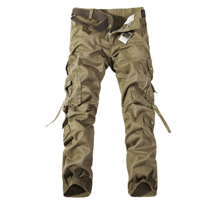 Men's Desert Storm Cotton Cargo Utility Pants with Straps – 100% premium cotton cargo pants with multiple pockets and stylish straps. Available in gray khaki, dark earth yellow, grass green, army green, and black.