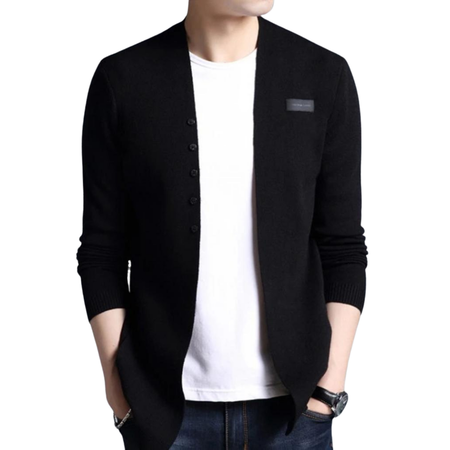 Men's Designer Slim-Fit Blazer with Faux Button Accent - Ash and Chrome Clothing Co LLC