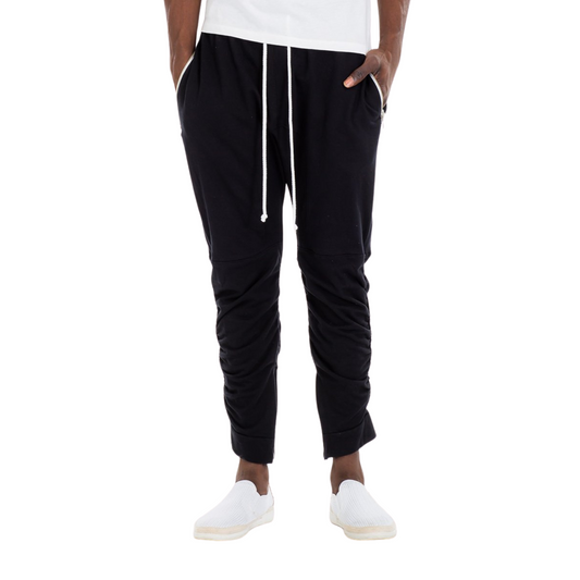 Men's Solid Black Fitness Joggers with Ankle Zipper - Ash and Chrome Clothing Co LLC