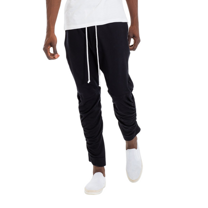 Men's Solid Black Fitness Joggers with Ankle Zipper - Ash and Chrome Clothing Co LLC