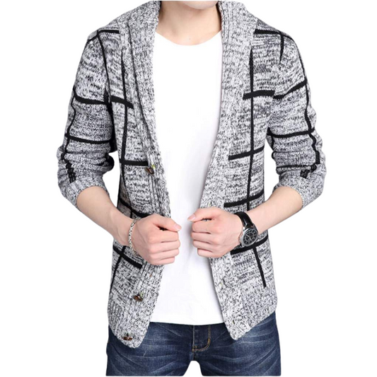 Men's Flagstone Mid Length Sleeve Button Down Cardigan - Ash and Chrome Clothing Co LLC