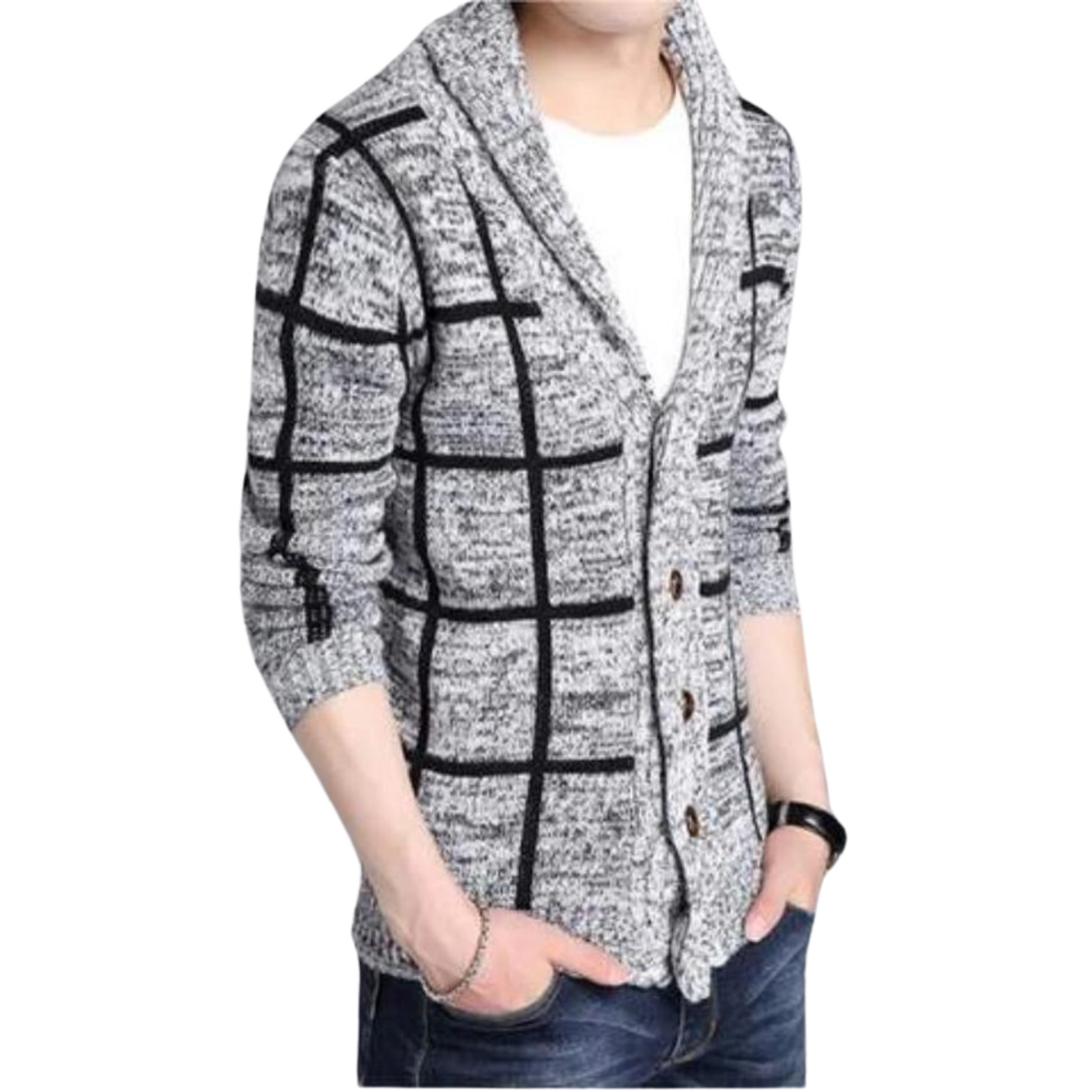 Men's Flagstone Mid Length Sleeve Button Down Cardigan - Ash and Chrome Clothing Co LLC