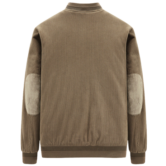 Men's Free Spirit Cotton Blend Bomber with Elbow Patchwork - Ash and Chrome Clothing Co LLC