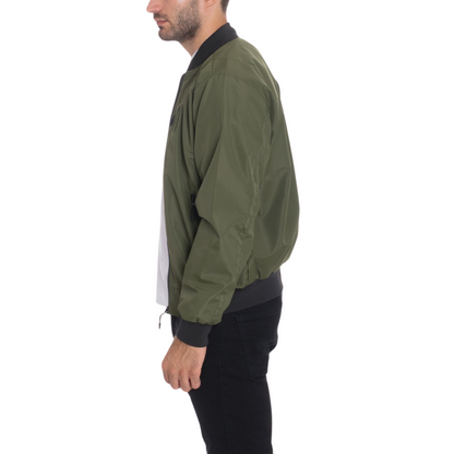 Men's Full Zip Weather Resistant Windbreaker in Olive - Ash and Chrome Clothing Co LLC