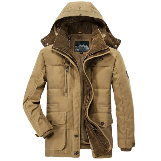 Men's Hooded Winter Parka Coat with Inner Fleece Lining - Ash and Chrome Clothing Co LLC