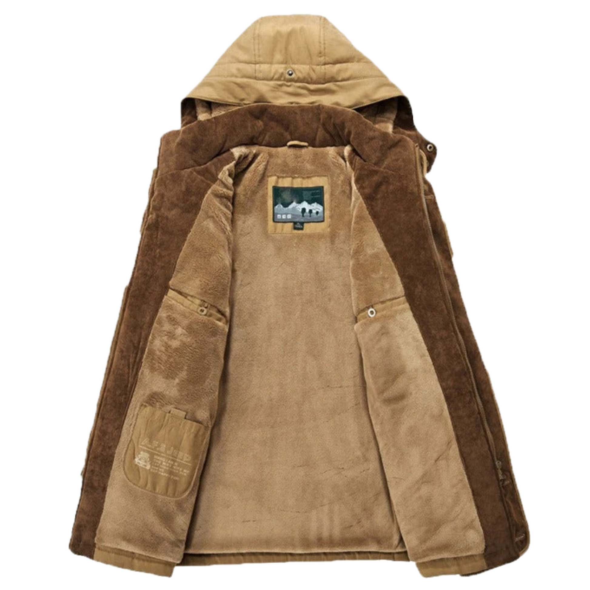 Men's Hooded Winter Parka Coat with Inner Fleece Lining - Ash and Chrome Clothing Co LLC