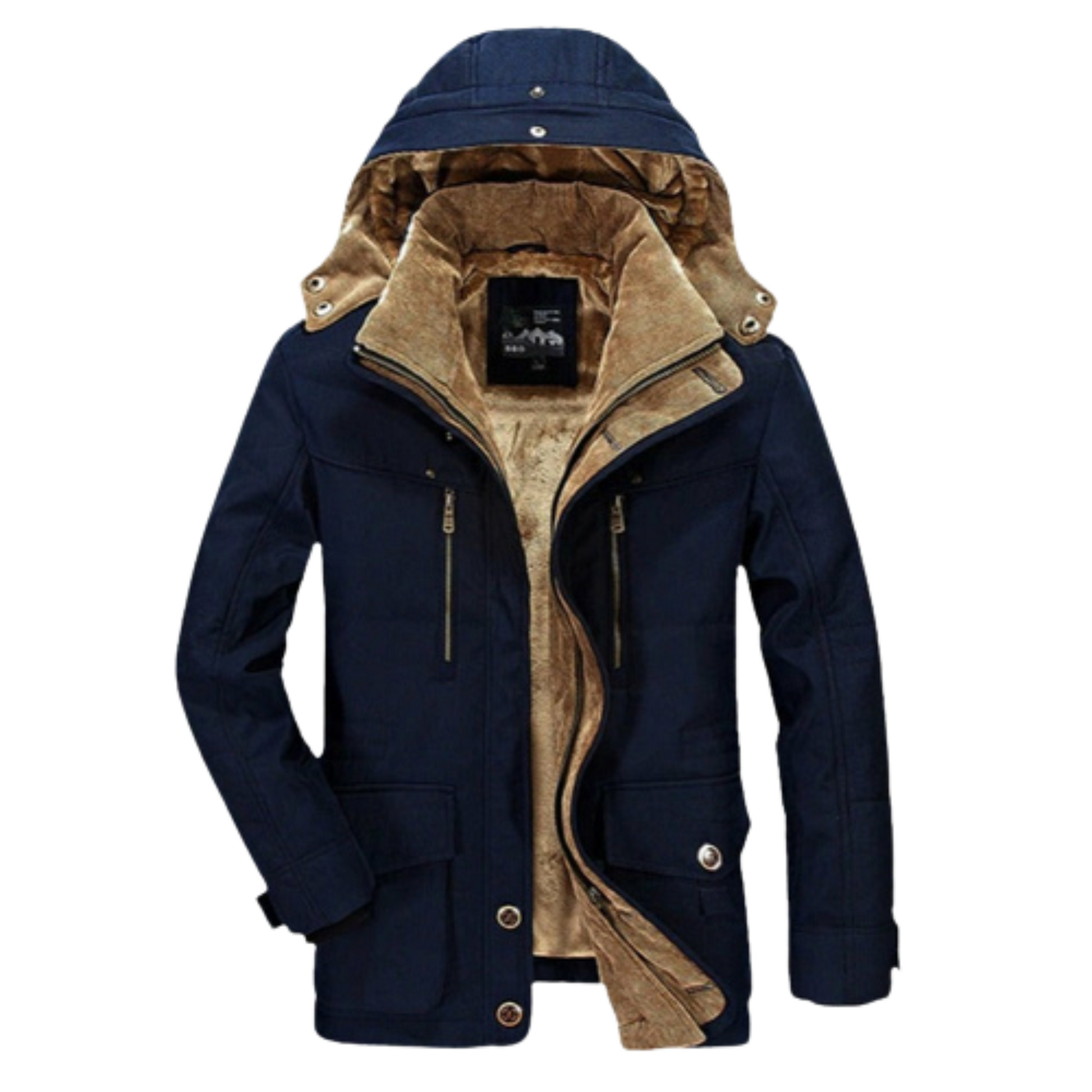 Men's Hooded Winter Parka Coat with Inner Fleece Lining - Ash and Chrome Clothing Co LLC