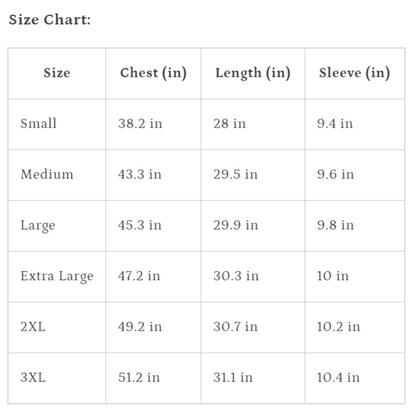 size chart