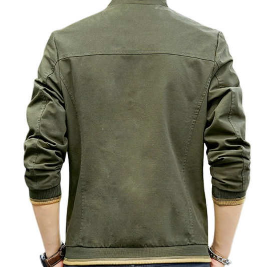 Men's Maverick Stand Collar Full Zipper Jacket with Quilted Lining - Ash and Chrome Clothing Co LLC