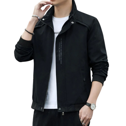 Men's Maverick Stand Collar Full Zipper Jacket with Quilted Lining - Ash and Chrome Clothing Co LLC