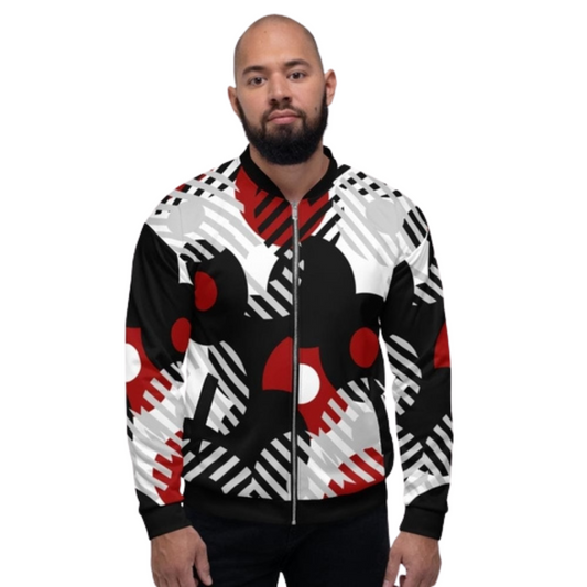 Men's Retro Red Moon Lightweight Bomber Jacket - Ash and Chrome Clothing Co LLC