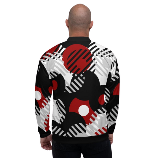 Men's Retro Red Moon Lightweight Bomber Jacket - Ash and Chrome Clothing Co LLC