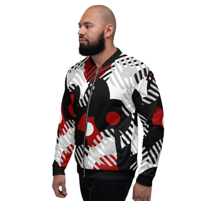 Men's Retro Red Moon Lightweight Bomber Jacket - Ash and Chrome Clothing Co LLC