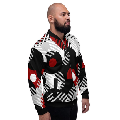 Men's Retro Red Moon Lightweight Bomber Jacket - Ash and Chrome Clothing Co LLC
