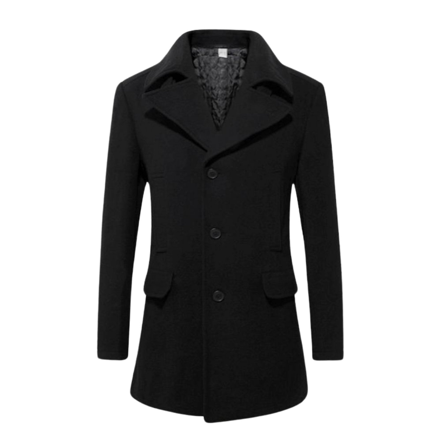 Men's Roxbury Mid Length Wool Blend Coat with Satin Lining - Ash and Chrome Clothing Co LLC